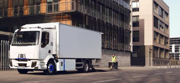 LVS-Renault-Trucks-D-E-Tech-laden-lossen-in-de-stad Zero Emissie Zones